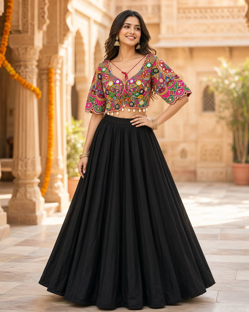 Pink Kutch Mirror Work Blouse